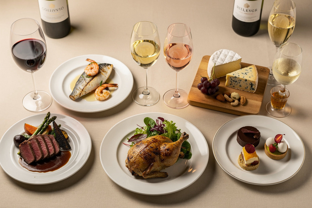 Empório Grand Vinho - harmonização de vinhos com diferentes tipos de pratos e refeições